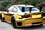 BMW M3 Gets Crazy Gold Wrap and Wide
