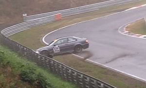 BMW M3 Gets Its Face Smashed in Wet Nurburgring Crash, a Classic Driving Mistake