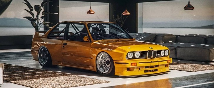 E30 BMW M3 Parked in the Living Room (rendering)