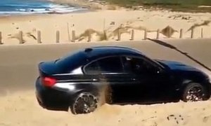 BMW M3 Stuck in Sand at Guincho Beach Isn't Your Average Fail