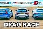 BMW M340i Wagon Slaughters Volvo V60 Plug-In and Audi S4 TDI in Drag Race