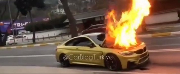 BMW M4 Burning