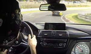 BMW M4 Competition Chasing McLaren 675LT on Nurburgring Goes into Frenzy Mode