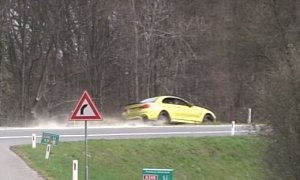 BMW M4 Convertible Crashes Behind Lamborghini Huracan Leaving Car Meet