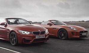 BMW M4 Convertible Takes on Jaguar F-Type in Epic Drift Off