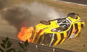 BMW M4 GT4 Catches Fire with Driver Trapped Inside in Nurburgring Rollover Crash