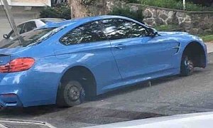 BMW M4 Has Wheels Stolen Overnight, May Appear Slammed