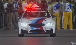BMW M4 Safety Car Burns Some Rubber at First MotoGP Race
