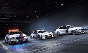 BMW M4 Safety Car, DTM Car and M235i Racing Come Together for 14 Epic Seconds