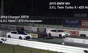 BMW M4 Takes on Dodge Charger SRT8 on the Drag Strip