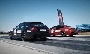 BMW M5 Competition Drag Races Audi RS 6 Avant in Munich vs. Ingolstadt Showdown