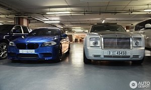 BMW M5 Poses Next to Rolls-Royce Phantom Coupe in Dubai
