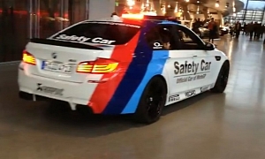 BMW M5 Safety Car Unleashes Akrapovic Exhaust Inside BMW Welt
