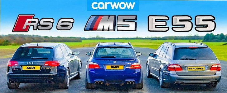 BMW M5 V10 vs. AMG E55 vs. Audi RS6: What's the Fastest Wagon of the 2000s?