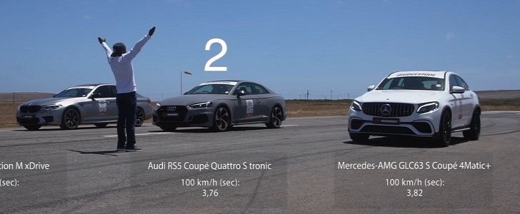 BMW M5 vs. Audi RS5 vs. Mercedes-AMG GLC 63 Coupe Is a Weird Race