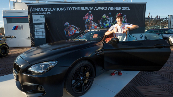 Marc Marquez with his BMW M6