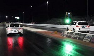 BMW M8 Competition Drag Races BMW X3 M, Fight Gets Brutal