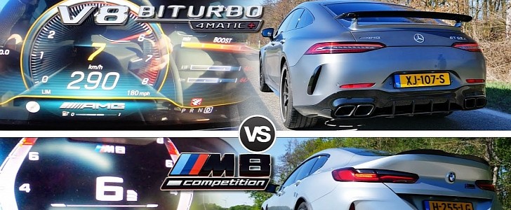 BMW M8 Gran Coupe vs. AMG GT 63 S Sound Battle Has Predictable Winner
