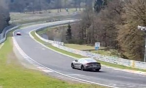 BMW M8 Prototype Chases Ferrari 488 Pista on Nurburgring, Tries To Keep Up