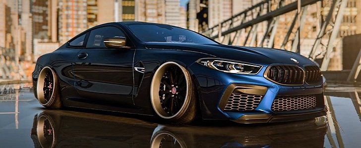 BMW M8 with custom wheels