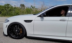 BMW on BMW Crime: M340i G20 Flexes in Front of M5 F10, Mind the Gap Little One