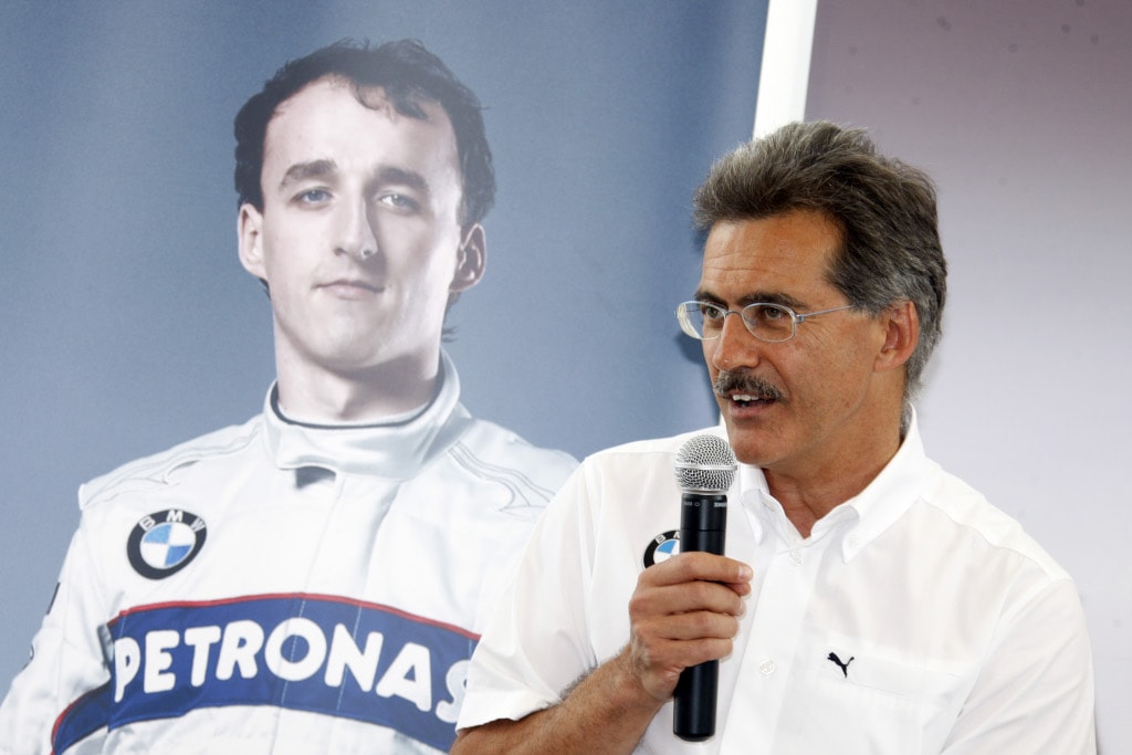 Mario Theissen during a press conference at a BMW dealership in Bahrain