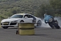 BMW S1000RR vs Audi R8 Drift Gymkhana