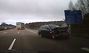 BMW Tire Explosion Nearly Causes Huge Highway Crash in Russia
