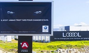 BMW Vs. Audi Billboard War Reignites. BMW to Move