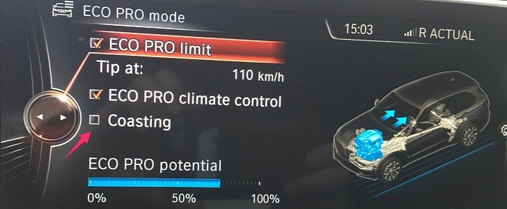 BMW Eco Pro mode menu