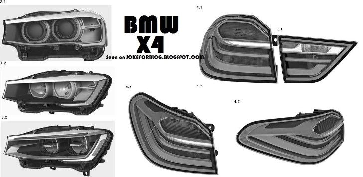 BMW X4 Lights Patent Images