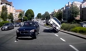 BMW X4 Touches X1 While Trying to Overtake, Immediately Flips
