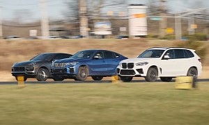BMW X5 M vs. Porsche Cayenne Turbo Coupe vs. X6 M50i: Motley Crew, Weird Result