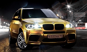 BMW X5 M Wrapped in Gold
