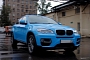 BMW X6 Is a Bright Blue Smurf in Russia
