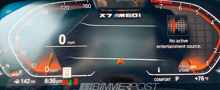 BMW X7 M60i Digital Instrument Panel Leaked, Hints at V12 Monster