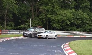BMW Z4 Coupe Almost Crashes into Nurburgring Safety Car In The Wet