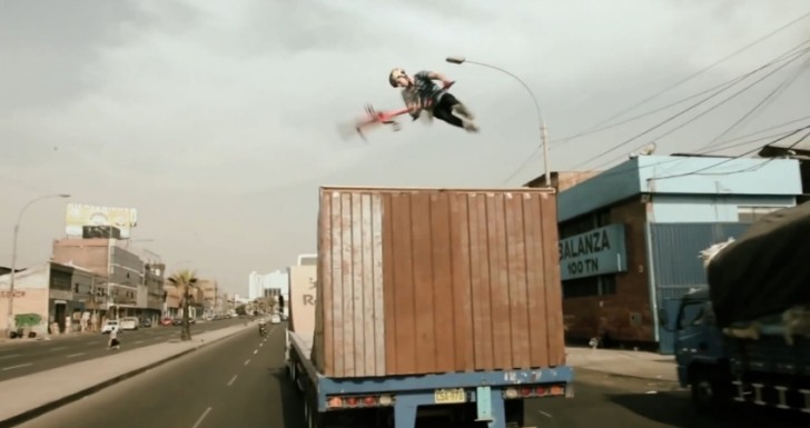 BMX Ramp Riding on a Moving Trailer