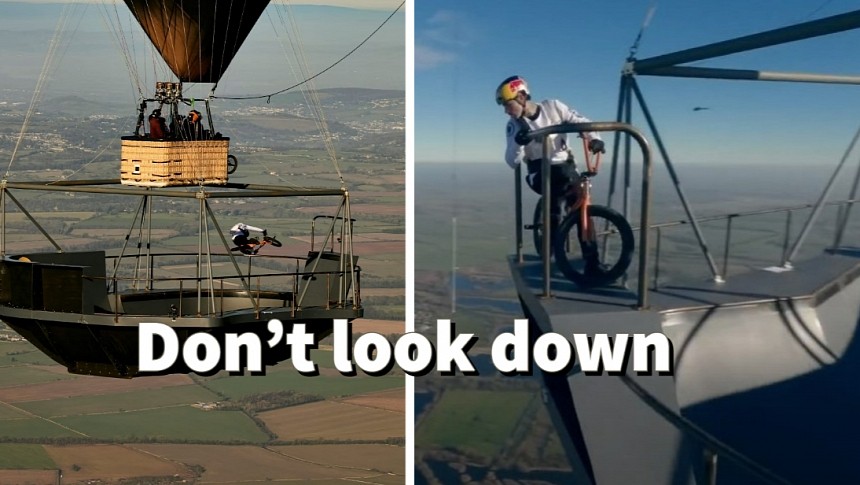 Kriss Kyle and Red Bull take BMX riding to new heights in record-breaking stunt