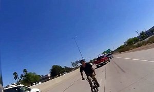 BMX Rider Takes the Meaning of "Freeway" the Wrong Way