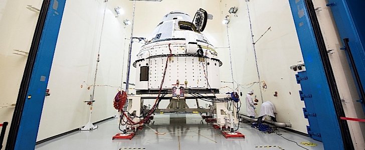 Boeing Starliner at spacecraft test facilities in El Segundo, California