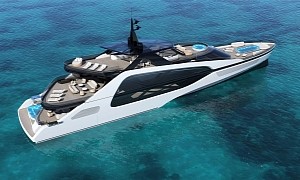 Bold 164-Foot Superyacht Concept Embraces Asymmetry, Offers Awesome Panoramic Views