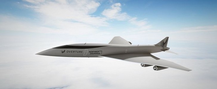 Rendering of the special-mission variant of the Overture supersonic aircraft