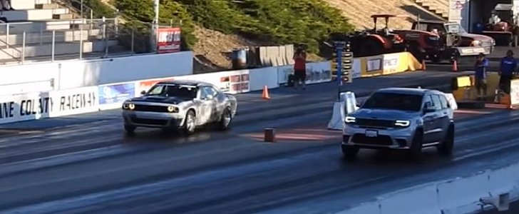 Boosted Challenger Scat Pack Drag Races Modded Jeep Trackhawk