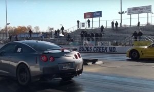Boosted Nissan GT-R vs Chevrolet Corvette ZR1 Drag Race Is Sprinting Brutality