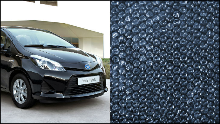 Toyota Yaris Hybrid and Bubble Wrapp