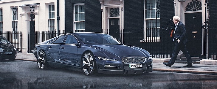 Electric Jaguar XJ imagined for Boris Johnson