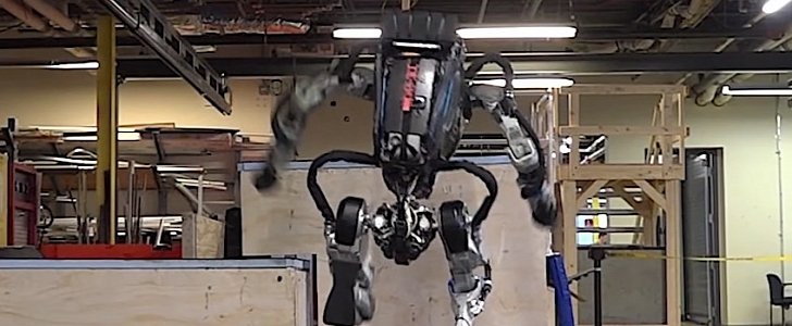 Robot doing a bit of parkour