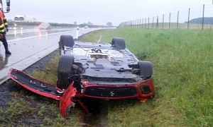 Bottoms Up: 69 Year Old Czech Driver Flips Ferrari 599 GTO