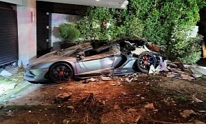 Box Truck Crashes Into $12M House, Flattens Custom Lamborghini Aventador, Bentley, Maybach